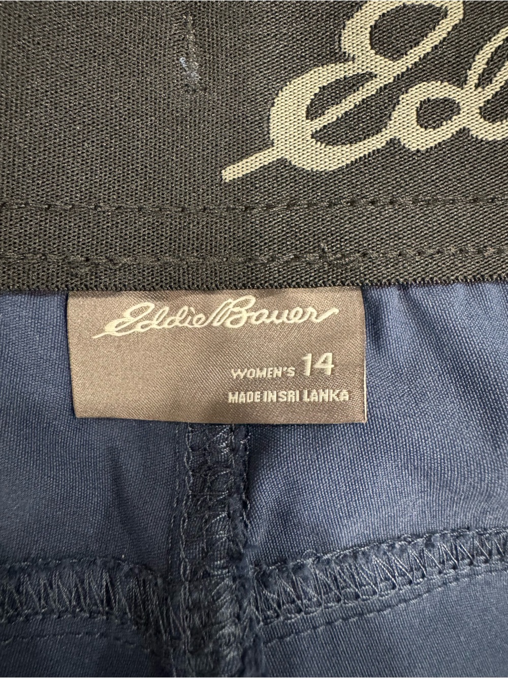 Eddie Bauer Blue Jogger Pants Women’s Size 14 Elastic Waist Zip Pockets - Picture 14 of 14